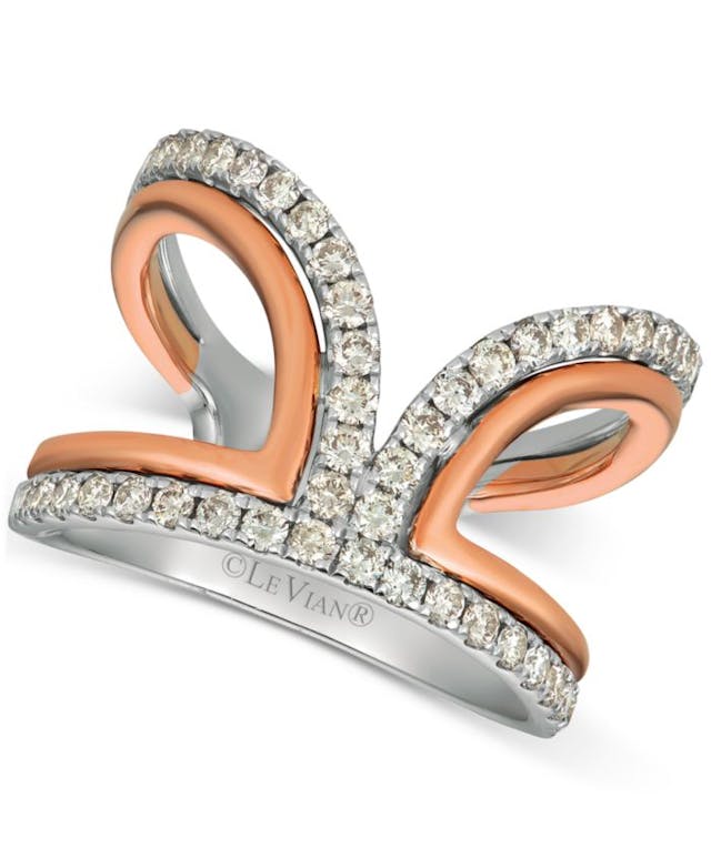 Le Vian Nude Diamonds™ Two-Tone Statement Ring (3/4 ct. t.w.) in 14k White & Rose Gold & Reviews - Rings - Jewelry & Watches - Macy's