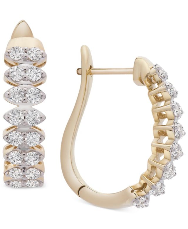 Wrapped in Love Diamond Marquise-Style Hoop Earrings (1 ct. t.w.) in 14k Gold, Created for Macy's & Reviews - Earrings - Jewelry & Watches - Macy's