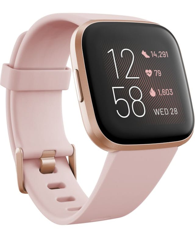 Fitbit Versa 2 Rose Elastomer Strap Touchscreen Smart Watch 39mm & Reviews - Watches - Jewelry & Watches - Macy's