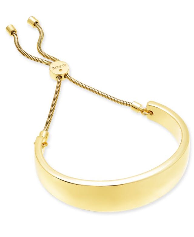 Alfani Gold-Tone Wide Curved Bar Slider Bracelet, Created for Macy's & Reviews - Bracelets - Jewelry & Watches - Macy's