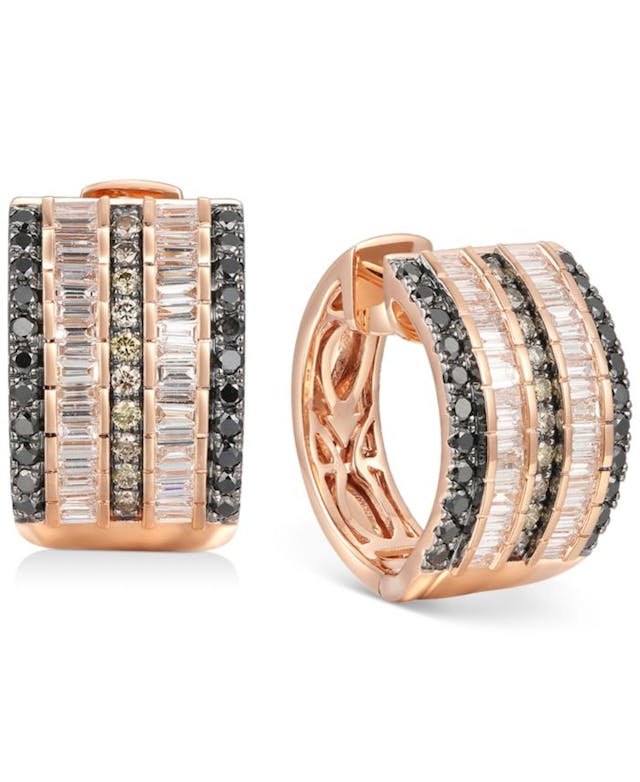 Le Vian Exotics® Multi-Row Diamond Hoop Earrings (1-3/8 ct. t.w.) in 14k Rose Gold & Reviews - Earrings - Jewelry & Watches - Macy's