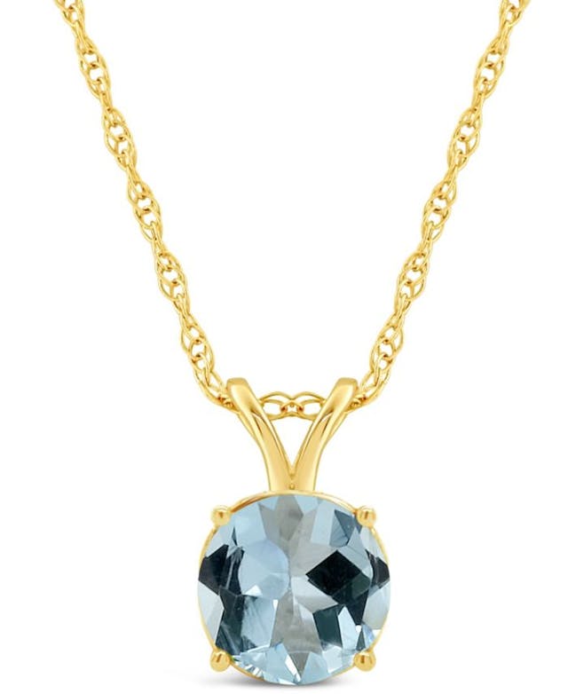 Macy's Aquamarine (1-1/4 ct. t.w.) Pendant Necklace in 14K Yellow Gold & Reviews - Necklaces  - Jewelry & Watches - Macy's
