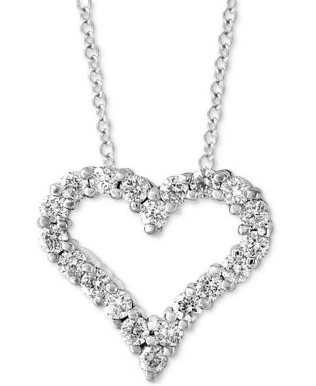 EFFY Collection EFFY® Diamond Heart 18" Pendant Necklace (1/2 ct. t.w.) in 14k White Gold & Reviews - Necklaces  - Jewelry & Watches - Macy's