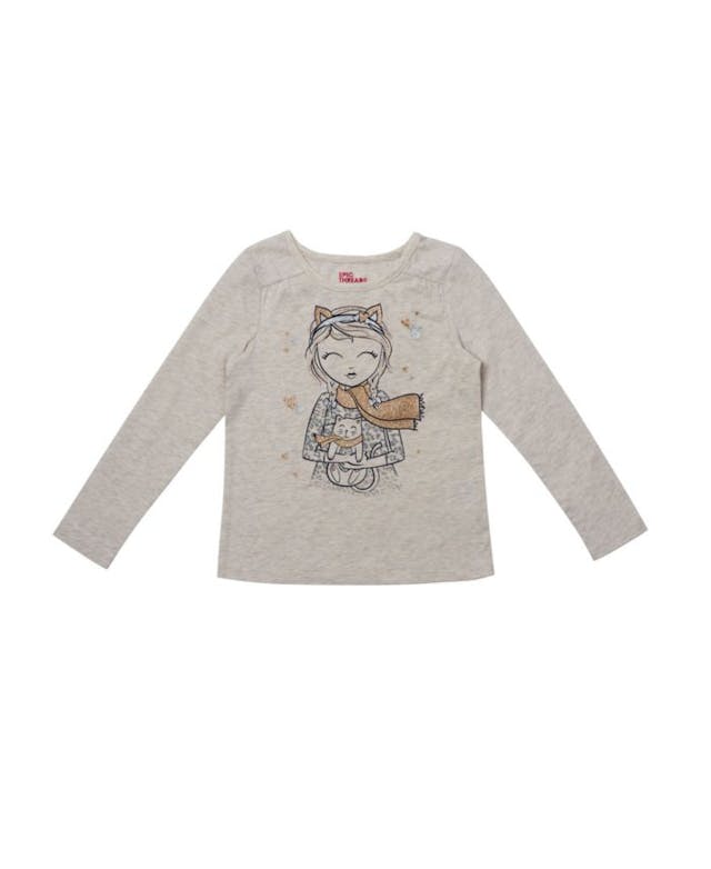 Epic Threads Little Girls Long Sleeve Graphic Tee & Reviews - Shirts & Tops - Kids - Macy's