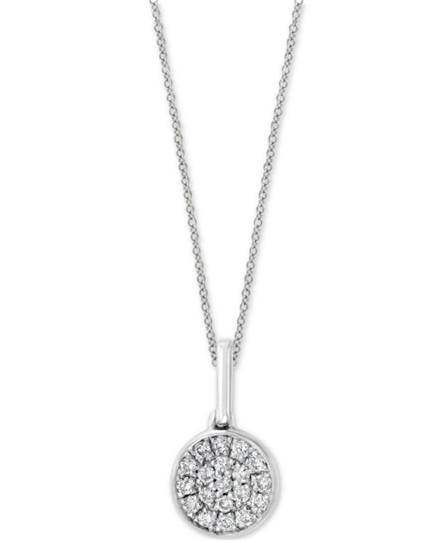 EFFY Collection EFFY® Diamond Pavé Cluster 18" Pendant Necklace (1/10 ct. t.w.) in Sterling Silver & Reviews - Necklaces  - Jewelry & Watches - Macy's