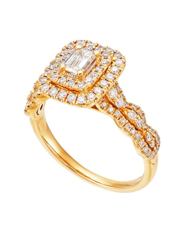 Macy's Diamond Engagement Ring (1 ct. t.w.) in 14K Yellow Gold & Reviews - Rings - Jewelry & Watches - Macy's