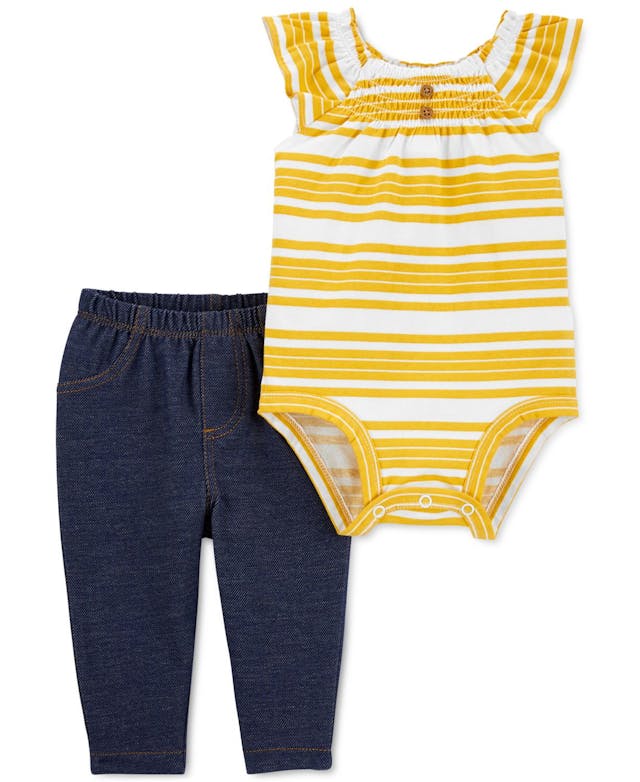Carter's Baby Girls 2-Pc. Stripe Bodysuit & Pants Set & Reviews - Sets & Outfits - Kids - Macy's