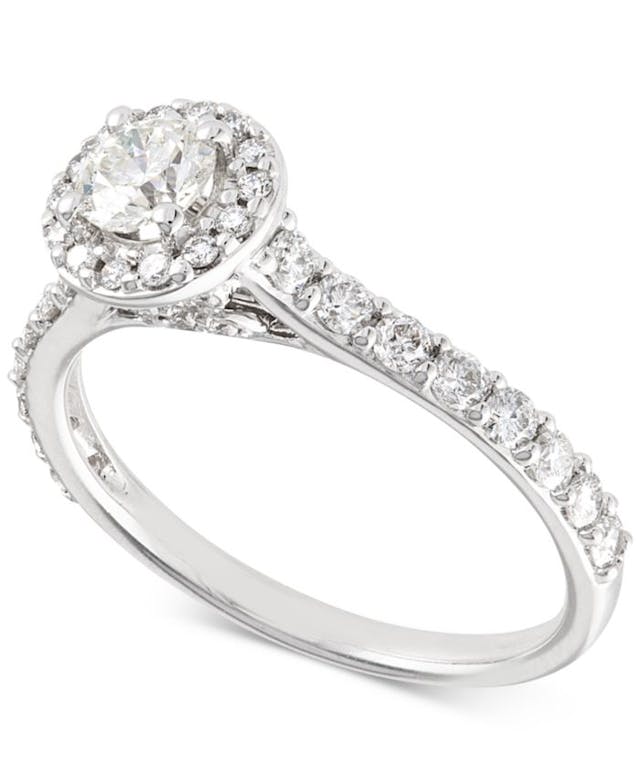 X3 Certified Diamond Engagement Ring (1 ct. t.w.) in 18k White Gold, Created for Macy's & Reviews - Rings - Jewelry & Watches - Macy's