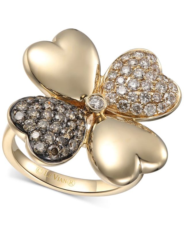 Le Vian Diamond Flower Statement Ring (1-1/5 ct. t.w.) in 14k Gold & Reviews - Rings - Jewelry & Watches - Macy's