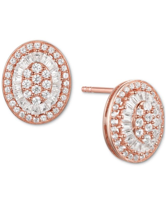 Macy's Diamond Baguette Oval Stud Earrings (1/2 ct. t.w.) in 14k Gold , 14k White Gold or 14k Rose Gold & Reviews - Earrings - Jewelry & Watches - Macy's