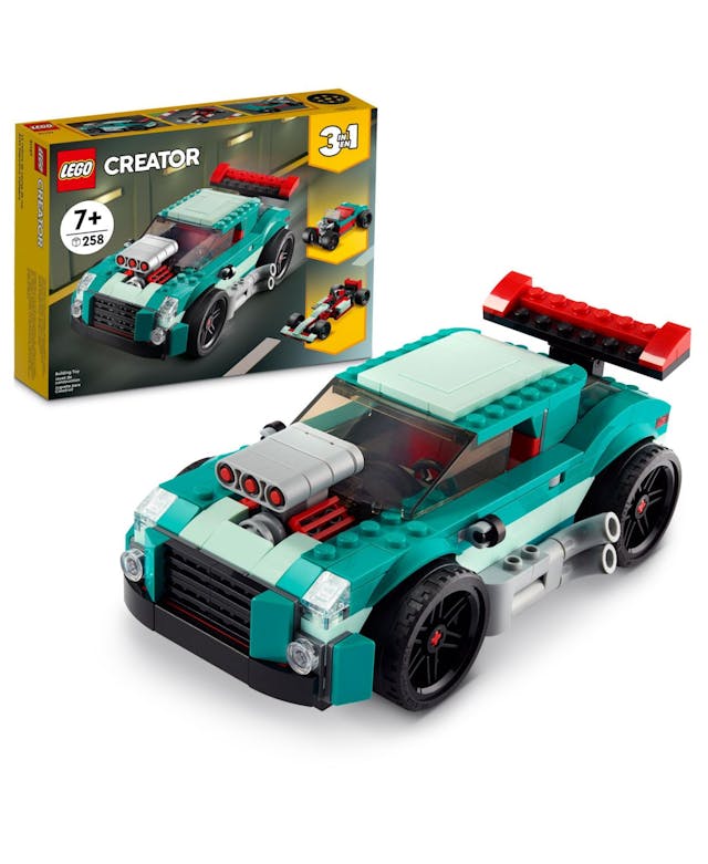 LEGO® Creator 3 in 1 Street Racer Building Kit Featuring a Muscle Car, Hot Rod Car Toy and Race Car, 258 Pieces & Reviews - All Toys - Macy's