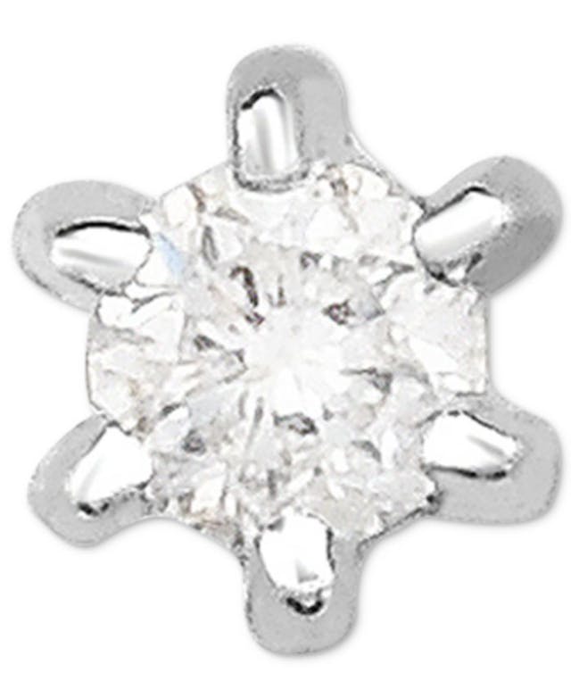 Macy's Diamond Accent Single Stud Earring in 14k White Gold & Reviews - Earrings - Jewelry & Watches - Macy's