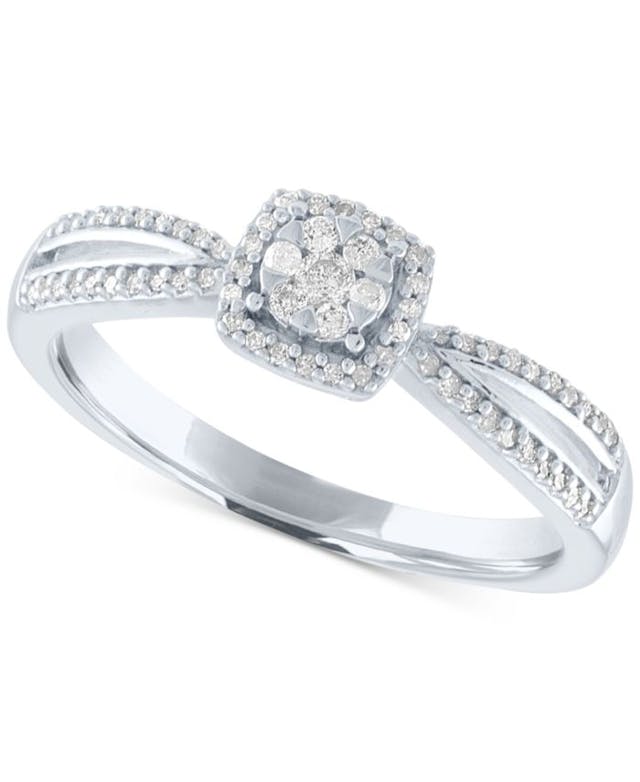 Promised Love Diamond Cluster Promise Ring (1/6 ct. t.w.) in Sterling Silver & Reviews - Rings - Jewelry & Watches - Macy's