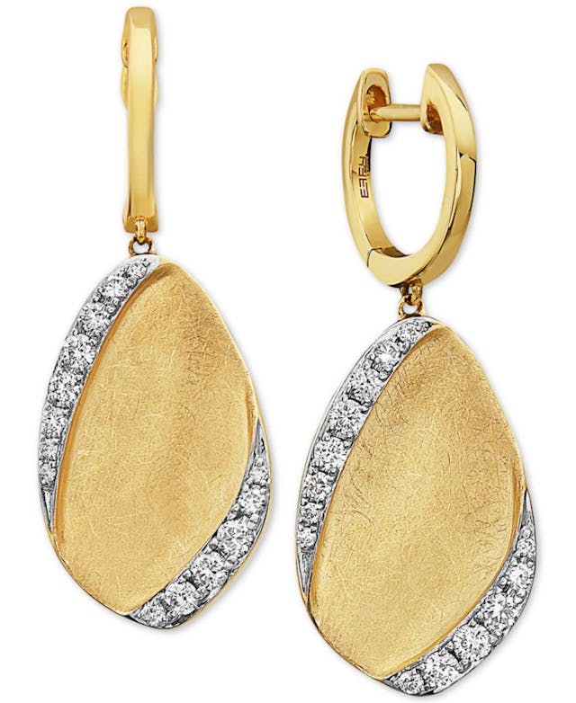 EFFY Collection EFFY® Diamond Leaf Drop Earrings (3/8 ct. t.w.) in 14k Gold & Reviews - Earrings - Jewelry & Watches - Macy's