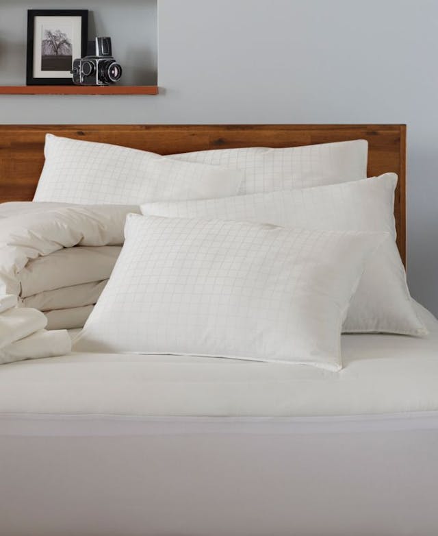 Ella Jayne Soft Gel Filled 100% Cotton Windowpane Shell Stomach Sleeper Pillow - Set of Four - Queen & Reviews - Home - Macy's