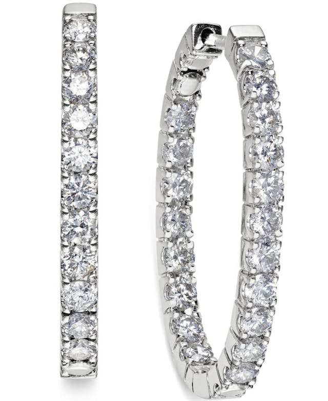 Macy's In-and-Out Diamond Hoop Earrings (3 ct. t.w.) in 14k White Gold & Reviews - Earrings - Jewelry & Watches - Macy's