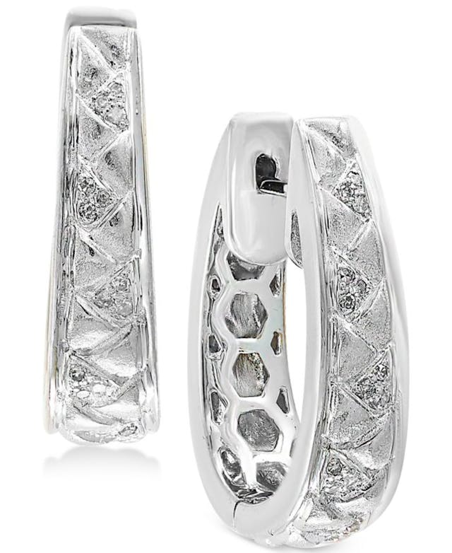 EFFY Collection Balissima by EFFY® Diamond (1/8 ct. t.w.) Oval Hoop Earrings in Sterling Silver & Reviews - Earrings - Jewelry & Watches - Macy's