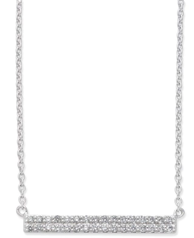 Macy's Diamond Horizontal Bar Pendant Necklace (1/5 ct. t.w.) in 14k White Gold & Reviews - Necklaces  - Jewelry & Watches - Macy's