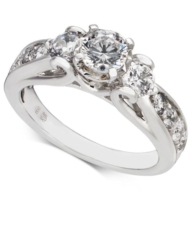 Macy's Diamond Engagement Ring (1-1/2 ct. t.w.) in 14k White Gold & Reviews - Rings - Jewelry & Watches - Macy's