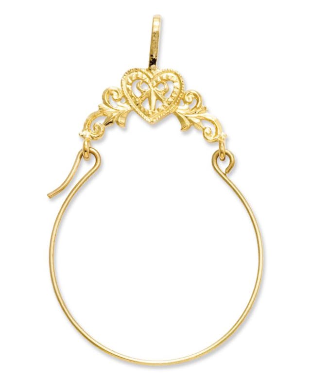Macy's 14k Gold Charm Holder, Polished Filigree Heart Charm Holder & Reviews - Jewelry & Watches - Macy's