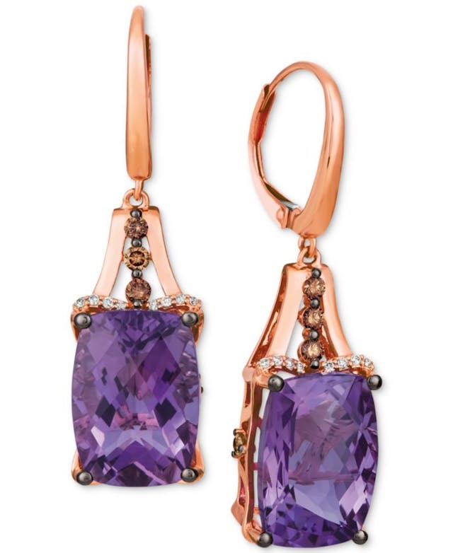 Le Vian Grape Amethyst (12 ct. t.w.) & Diamond (3/8 ct. t.w.) Drop Earrings in 14k Rose Gold & Reviews - Earrings - Jewelry & Watches - Macy's
