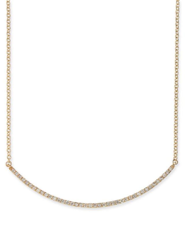 Macy's Diamond Curved Bar 18" Statement Necklace (1/2 ct. t.w.) in 14k Gold & Reviews - Necklaces  - Jewelry & Watches - Macy's