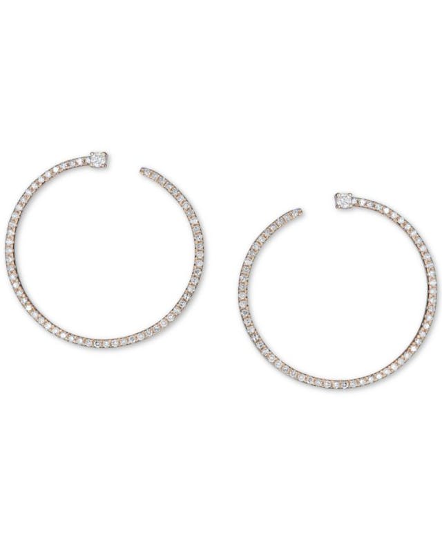 Macy's Diamond Front & Back Hoop Earrings (3/8 ct. t.w.) in 14k Gold & Reviews - Earrings - Jewelry & Watches - Macy's