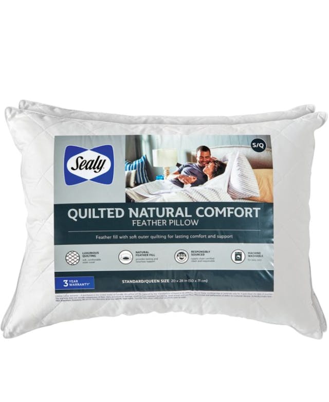 Sealy Quilted Natural Comfort Feather Standard/Queen Pillow 2 Pack & Reviews - Pillows - Bed & Bath - Macy's