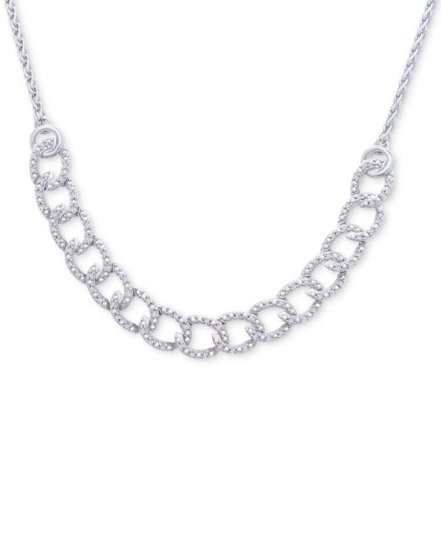 Macy's Diamond Chain Link 23-1/4" Bolo Necklace (1/5 ct. t.w.) in Sterling Silver & Reviews - Necklaces  - Jewelry & Watches - Macy's