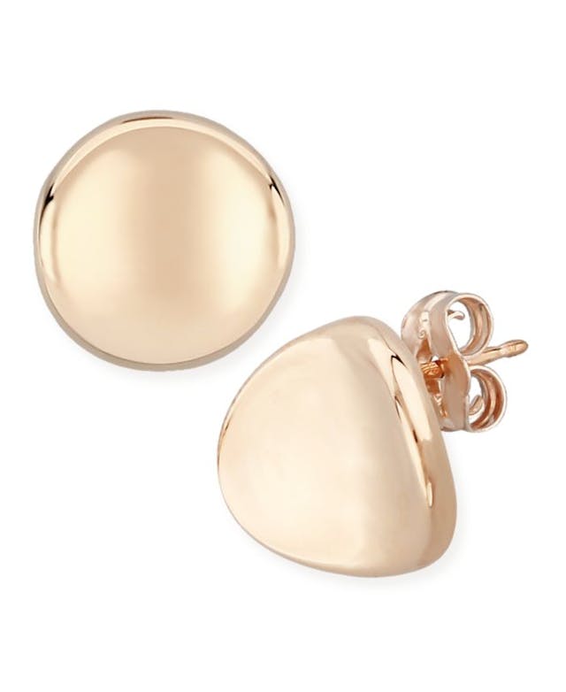 Macy's Dapped Disc Stud Earrings Set in 14k White or Rose Gold (10mm) & Reviews - Earrings - Jewelry & Watches - Macy's