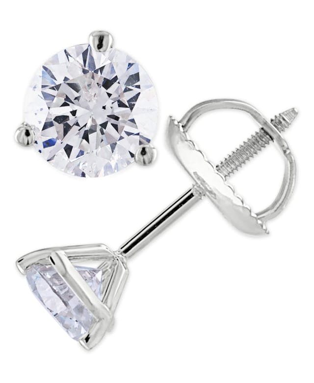 Macy's Certified 1 ct. t.w. Diamond Stud Earrings in 14k White or Yellow Gold & Reviews - Earrings - Jewelry & Watches - Macy's
