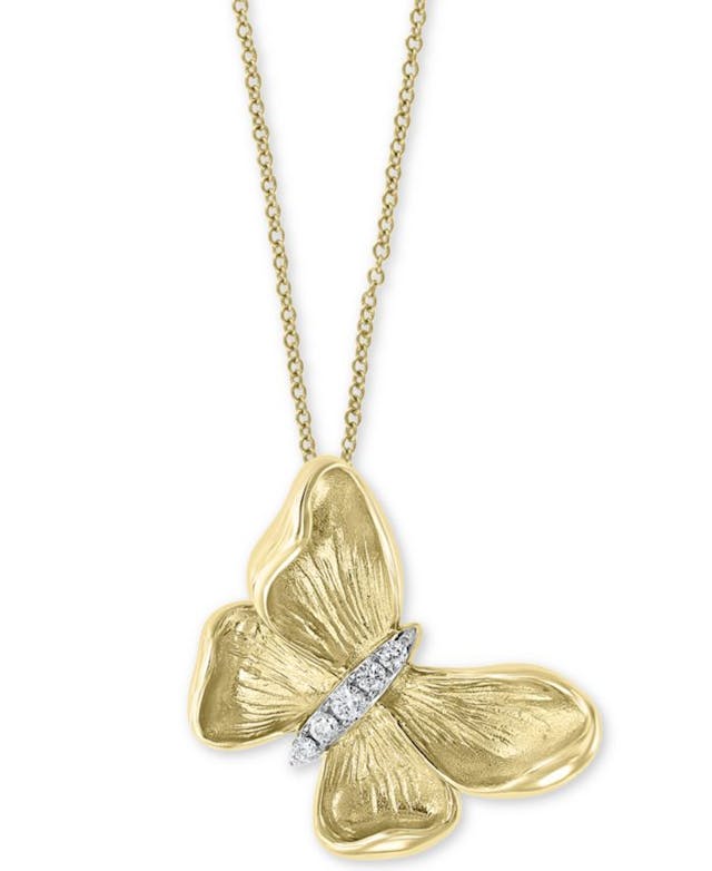 EFFY Collection EFFY® Diamond Butterfly 18" Pendant Necklace (1/10 ct. t.w.) in 14k Gold & Reviews - Necklaces  - Jewelry & Watches - Macy's