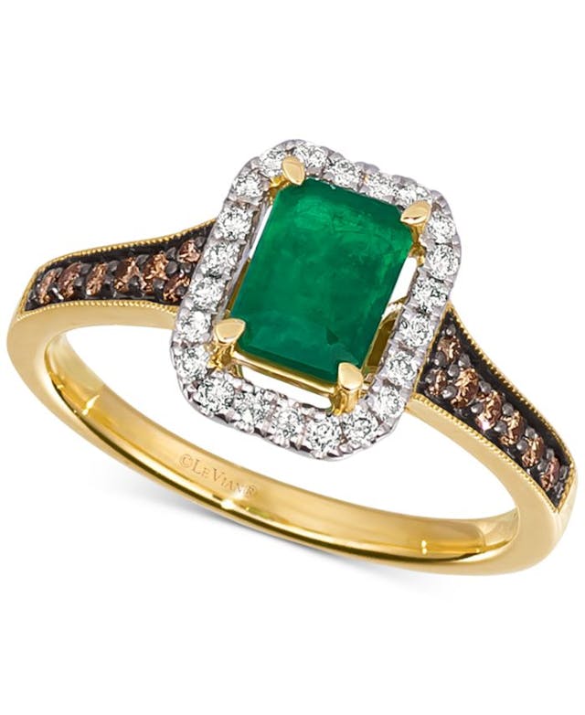 Le Vian Costa Smeralda Emerald (5/8 ct. t.w.) & Diamond (1/3 ct. t.w.) Ring in 14k Gold & Reviews - Rings - Jewelry & Watches - Macy's