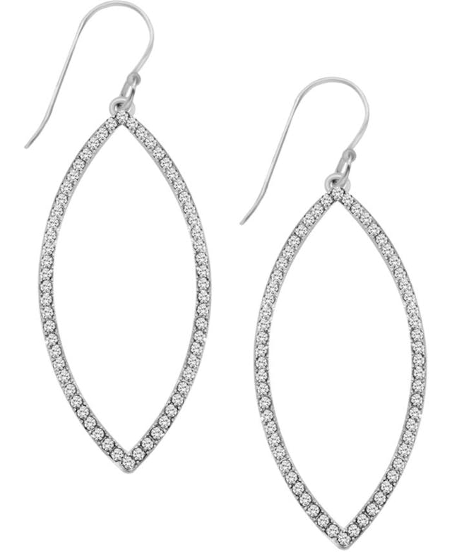 Essentials Cubic Zirconia Marquise Drop Earrings in Fine Silver-Plate & Reviews - Earrings - Jewelry & Watches - Macy's