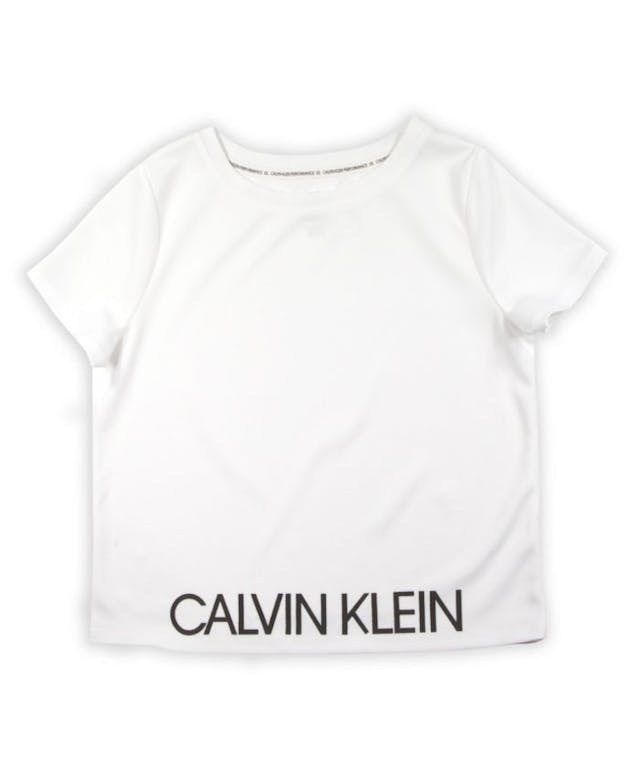 Calvin Klein Big Girls Logo Mesh Tee with Screenprint & Reviews - Shirts & Tops - Kids - Macy's