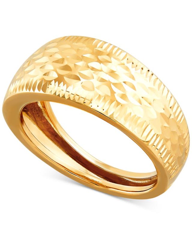 Italian Gold Polished Diamond Cut Dome Ring in 10K Yellow Gold & Reviews - Rings - Jewelry & Watches - Macy's