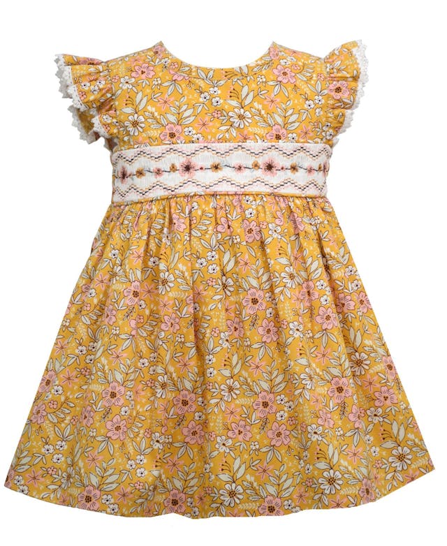 Bonnie Baby Baby Girls Embroidered Insert  Printed Poplin Dress & Reviews - Dresses - Kids - Macy's
