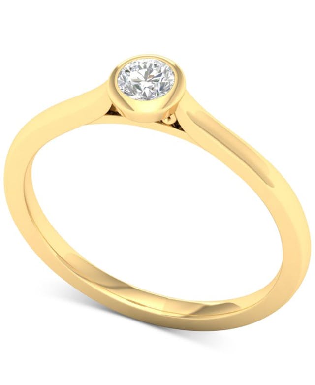 Macy's Diamond Bezel Solitaire Ring (1/5 ct. t.w.) in 14k Gold & Reviews - Rings - Jewelry & Watches - Macy's