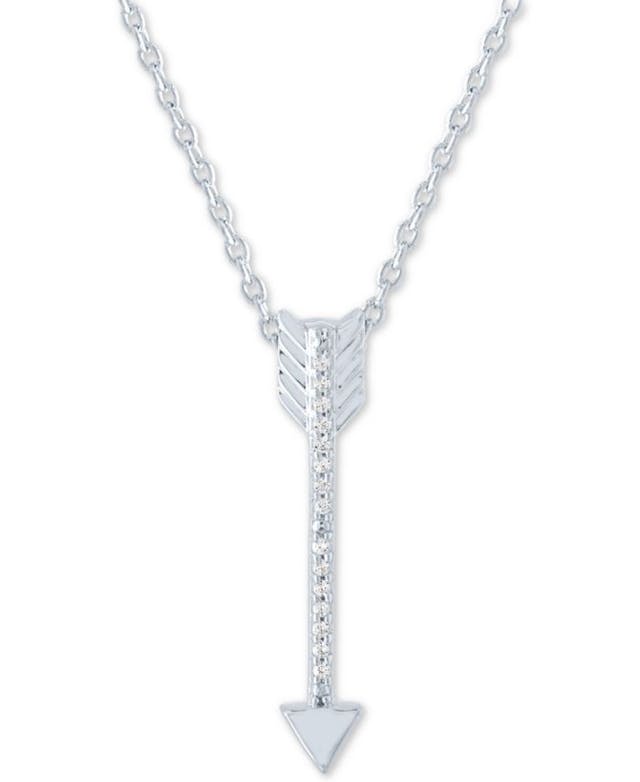Macy's Diamond Accent Arrow 18" Pendant Necklace in Sterling Silver & Reviews - Necklaces  - Jewelry & Watches - Macy's