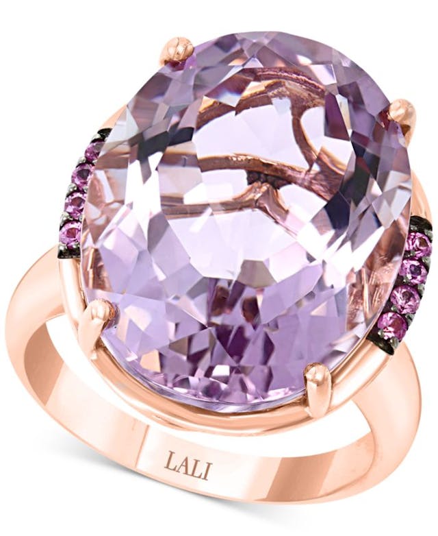 Macy's LALI Jewels Pink Amethyst (17-1/4 ct. t.w.) & Pink Sapphire (1/8 ct. t.w.) Ring in 14k Rose Gold & Reviews - Rings - Jewelry & Watches - Macy's