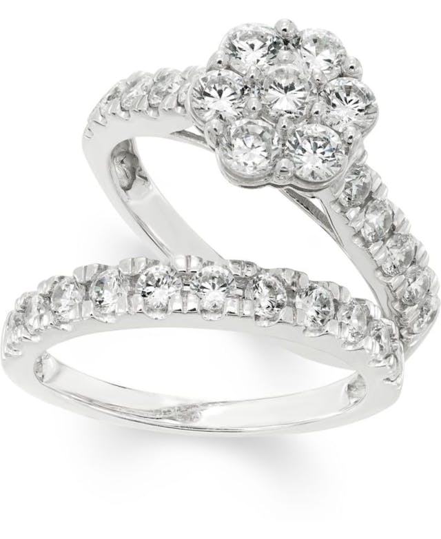 Macy's Diamond Bridal Set (2 ct. t.w.) in 14k White Gold & Reviews - Rings - Jewelry & Watches - Macy's
