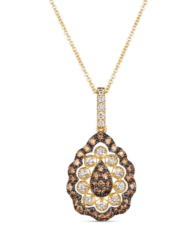 Le Vian Creme Brulee® Chocolate Diamond (1/4 ct. t.w.) & Nude Diamond (1/2 ct. t.w.) 18" Pendant Necklace in 14k Gold & Reviews - Necklaces  - Jewelry & Watches - Macy's