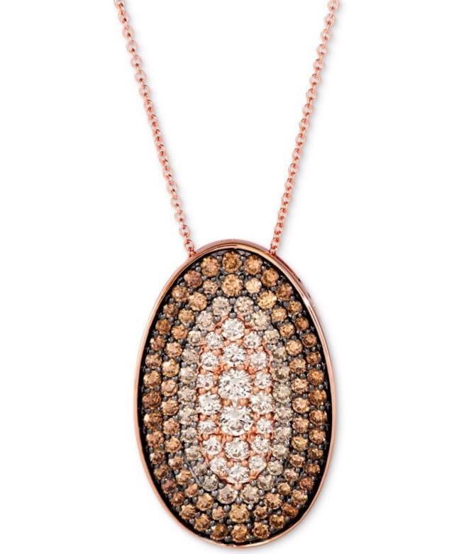 Le Vian Chocolate Diamond Ombré Oval 18" Pendant Necklace (2-1/4 ct. t.w.) in 14k Rose Gold & Reviews - Necklaces  - Jewelry & Watches - Macy's
