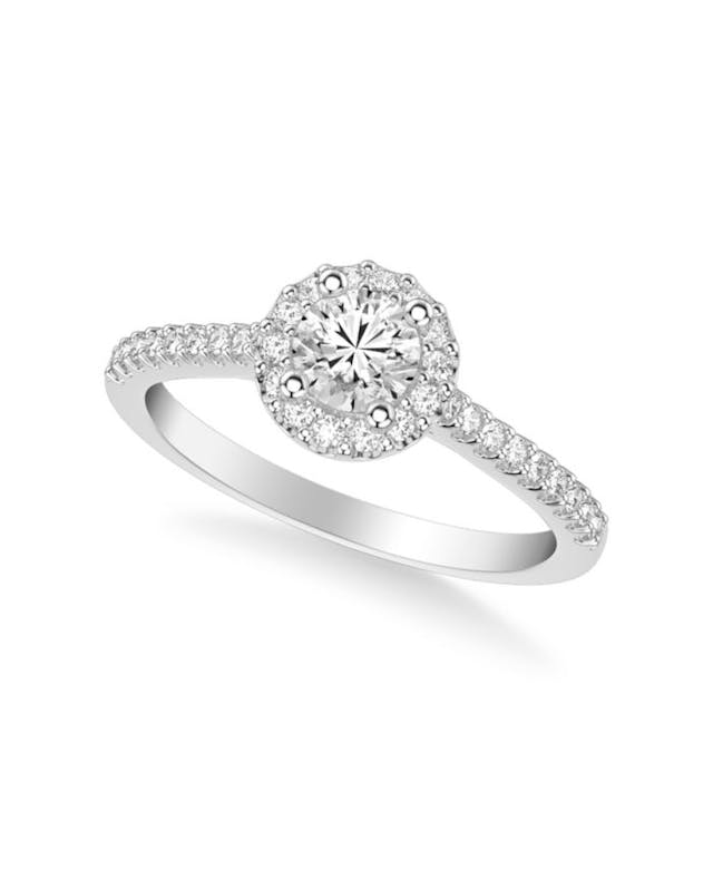 Macy's Diamond Halo Engagement Ring (3/4 ct. t.w.) in 14k White, Rose or Yellow Gold & Reviews - Rings - Jewelry & Watches - Macy's