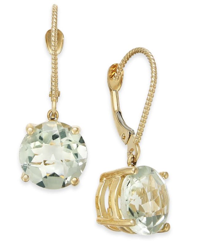 Macy's Mint Quartz Drop Earrings (5 ct. t.w.) in 14k Gold-Plated Sterling Silver & Reviews - Earrings - Jewelry & Watches - Macy's