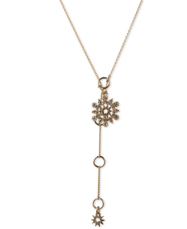 Marchesa Gold-Tone Crystal Lariat Necklace, 16" + 3" extender & Reviews - Necklaces - Jewelry & Watches - Macy's