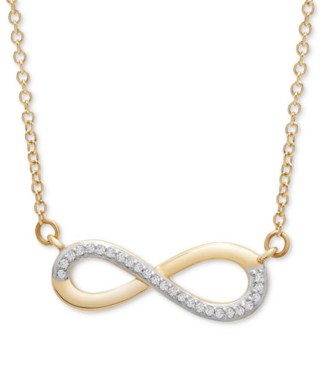 Wrapped Diamond Infinity 17" Pendant Necklace (1/20 ct. t.w.) in 14k Gold, Created for Macy's & Reviews - Necklaces  - Jewelry & Watches - Macy's