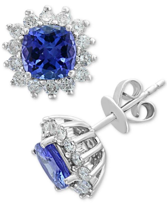 EFFY Collection EFFY® Tanzanite (1-9/10 ct. t.w.) & Diamond (5/8 ct. t.w.) Stud Earrings in 14k White Gold & Reviews - Earrings - Jewelry & Watches - Macy's