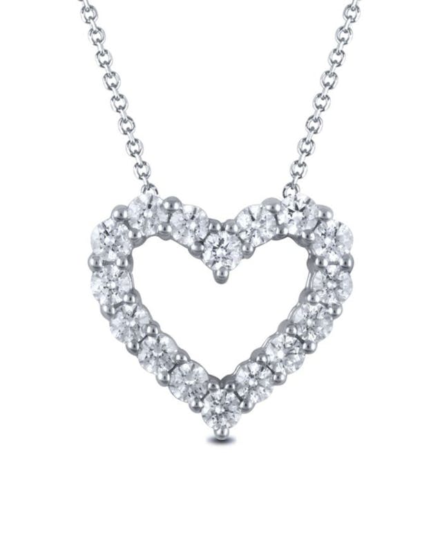 Macy's Diamond 18" Heart Pendant Necklace (2 ct. t.w.) in 14k White Gold & Reviews - Necklaces  - Jewelry & Watches - Macy's