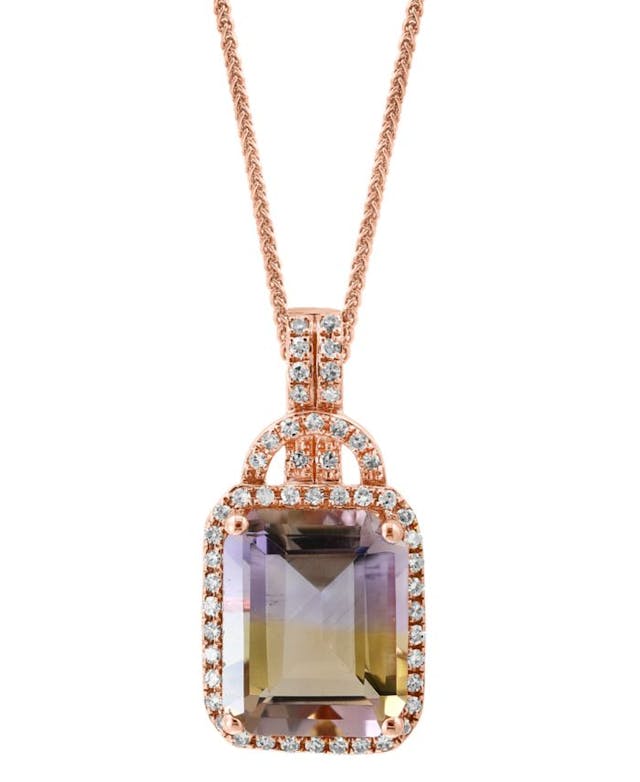 Macy's LALI Jewels Ametrine (4-1/2 ct. t.w.) & Diamond (1/5 ct. t.w.) 18" Pendant Necklace in 14k Rose Gold & Reviews - Necklaces  - Jewelry & Watches - Macy's